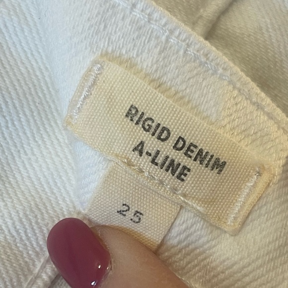 Madewell Rigid Denim A-Line Mini Skirt White: Button-Front Edition Size 25 - Picture 7 of 12